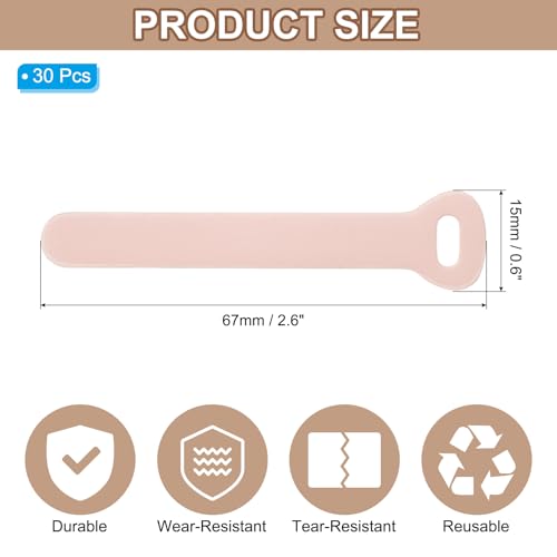 PATIKIL 30Pcs Leather Zipper Pull, 2.6" Replacement Zipper Puller Extender Backpack Luggage Sliders for Handbags Suitcases Bags Wallets Jackets Coats Pull Tabs, Pink - color: Pink