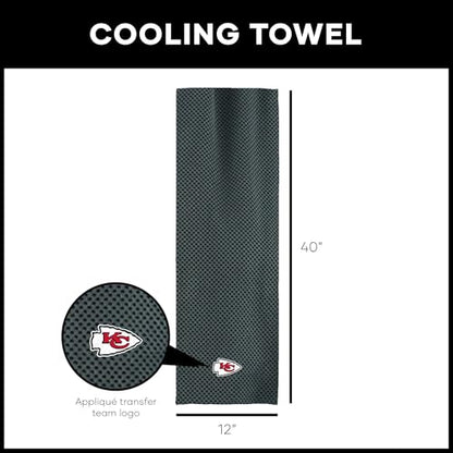 Northwest NFL Kansas City Chiefs Cooling Towel, 12" x 40", Charcoal - color: Kansas City Chiefs