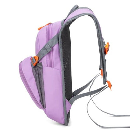 Kids Hydration Backpack, Water Hiking Backpack for Boys or Girls with 1.5L Reservoir Bladder - color: Purple