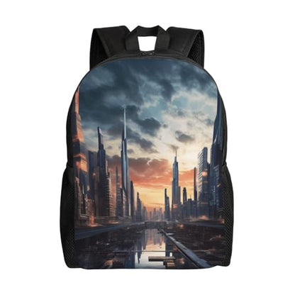 City Scape Backpack Casual Travel Daypack Lightweight Laptop Bags Hiking Backpacks for Women Men