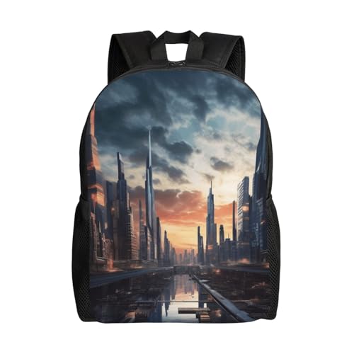 City Scape Backpack Casual Travel Daypack Lightweight Laptop Bags Hiking Backpacks for Women Men
