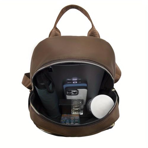 Women Casual Backpack: Multi-Pocket, Large-Capacity, Fashionable & Wear-Resistant - Ideal for Daily Commuting & Travel-Brown - color: Brown