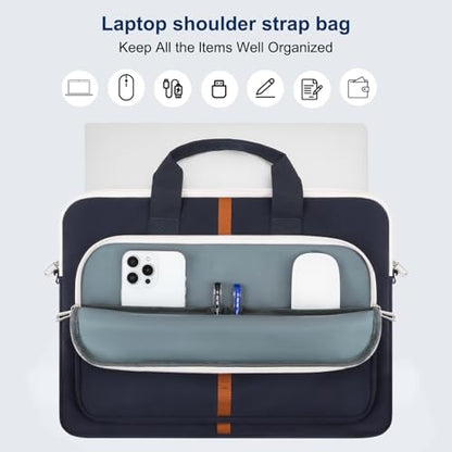 MOSISO Laptop Shoulder Bag Carrying Case, 15-16 inch Computer Bag Compatible with MacBook Pro 16 inch/Air 15 inch, HP Dell Lenovo Acer Asus Notebook, Messenger Bag with Trolley Sleeve & Pockets,Blue