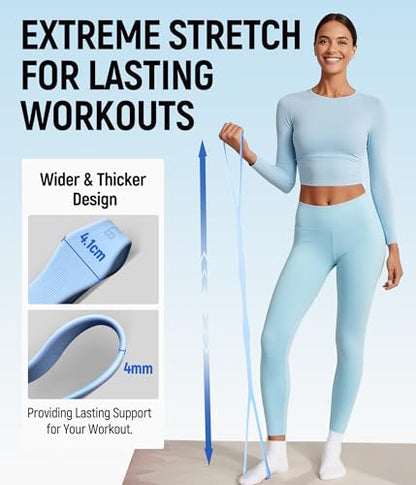 Upgraded Figure 8 Resistance Bands, Resistance Bands for Arms & Full Body Workout, Stretch Resistance Band with Handles for Yoga, Pilates, Toning, Home Fitness & Physical Therapy - color: 25LB Blue+35LB Grey