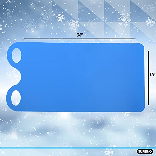 Superio Snow Slider Mat, Flexible Snow Sled Flying Carpet, Roll up Sleds for Kids 36" / Adults 54" Lightweight Plastic Snowboard Sled, 1 Pack - color: Blue, size: 36"