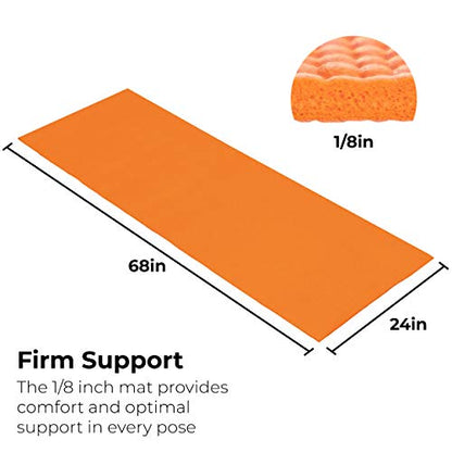 10-Pack Yoga Mat, 68" x 24" Non Slip Exercise Mat, 4mm Thick Gym Mat for Fitness and Stretching, Bulk Non Toxic Yoga Mats for Schools and Studios - color: Orange