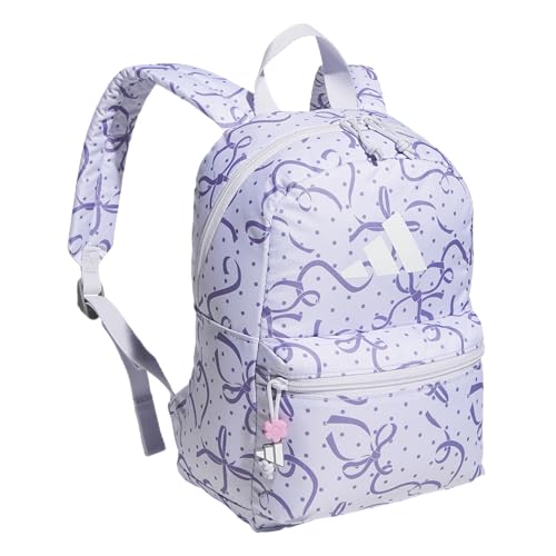 adidas Kids Gotta-Have-It Mini Backpack – School Bag for Girls and Boys, 10L, Bow Print Frozen Purple/White, OSFA - color: Bow Print Frozen Purple/White