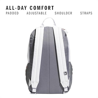 adidas Classic 3-Stripe Backpack for Laptop, School and Travel, 28L - color: White/Rose Gold/5.0