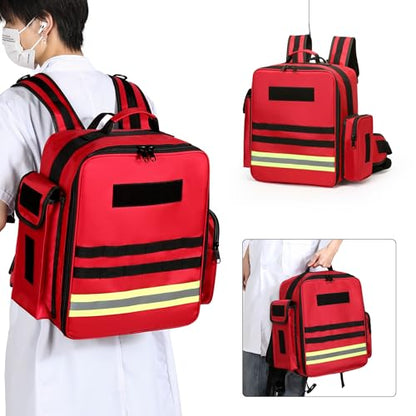 First Aid Bag Empty Medical Bag,High-Capacity Heavy-Duty ECG Backpack Medical Equipment Case for Nursing Student,Therapist,Doctors