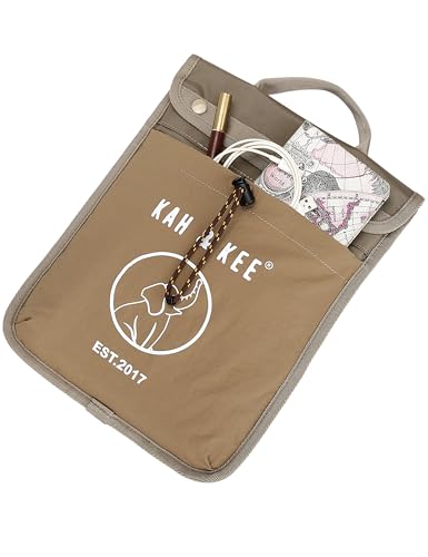 Kah&Kee Waterproof Laptop Backpack for Women - 17" Laptop Compartment + Detachable 11" iPad Tablet Sleeve, Ideal for Office & Work, School & Travel (Beige)
