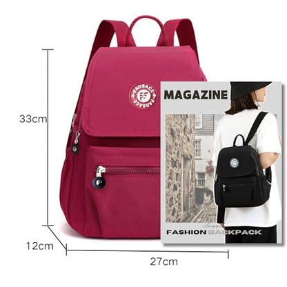 Fadsace Women's Casual Backpack, Lightweight Nylon Daypack, Travel Mini Shoulder Bag (Roseo) - color: Roseo