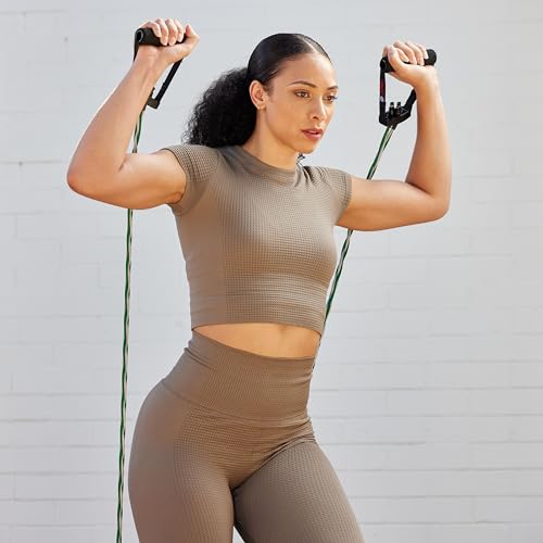 SPRI Braided Xertube Resistance Bands – Premium Exercise Band for Men & Women – Workout Equipment for Home Gym Fitness Training – Comfort Grip for Strength, Weights, and Resistance - style: LIGHT
