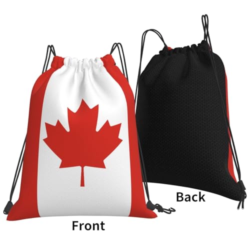 Canada Flag Drawstring Bag Sport Gym Backpack Beach Travel Sack Draw String Yoga Bag For Men Women - color: Canada Flag