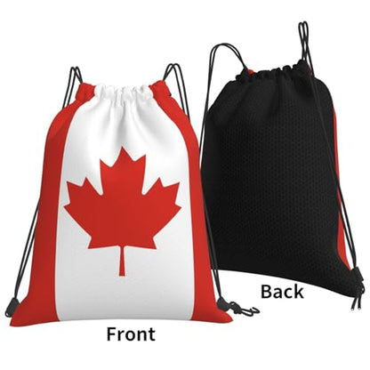 Canada Flag Drawstring Bag Sport Gym Backpack Beach Travel Sack Draw String Yoga Bag For Men Women - color: Canada Flag