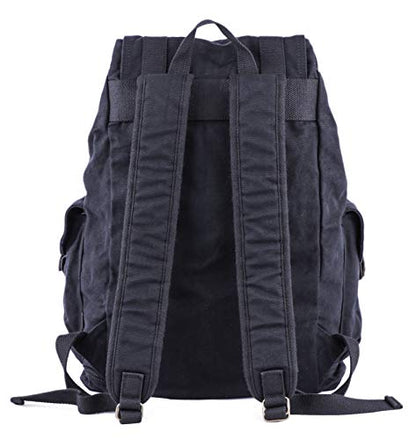 GOOTIUM 21101BLK Specially High Density Thick Canvas Backpack Rucksack,Black - color: Black, size: Large