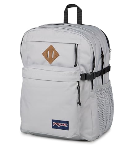 JanSport Main Campus Backpack - Travel or Work Backpack with 15-Inch Laptop Sleeve and Dual Water Bottle Pockets, Grounded Grey - color: Grounded Grey