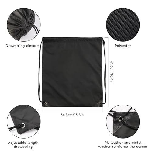 Kuhome 120Pcs Black Drawstring Backpacks Bulk String Bag Cinch Sack Pack Storage Knapsack Polyester Gift Bags Sports Drawstring Bags for Trip Party Gym Bags - color: Black