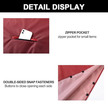 Fashion Hooded Rain Poncho Waterproof Raincoat Jacket with pocket for Women/Men/Adult - color: Gradient Red