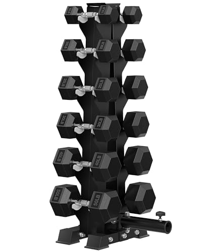 HANDBODE A-Frame Dumbbell Rack Heavy Duty Weight Stand for Dumbbells, Space-Saving Metal Storage Organizer, Sturdy Dumbbell Holder for Home Gym - style: 350 lb Set (10, 20, 25, 30, 40, 50 lb)*2 & Rack