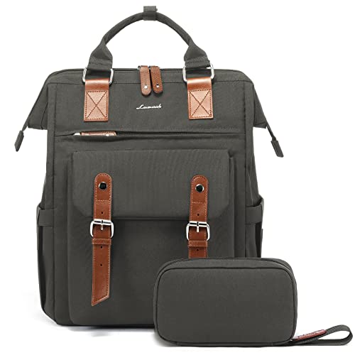 LOVEVOOK Laptop Backpack for Women Work Travel Commuter Backpack Business Computer Bag Doctor Nurse Bags College Backpack Purse, 15.6 Inch, Dark Grey-brown - color: Dark Grey-brown, size: 15.6 Inch