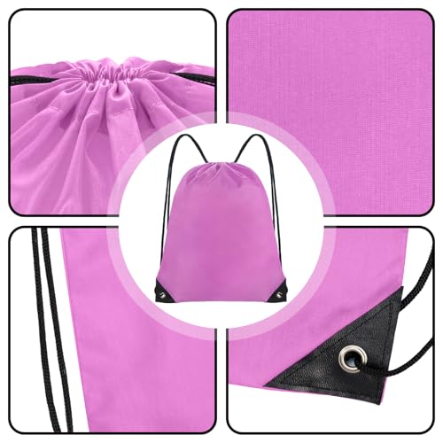 Grneric Drawstring Backpack Bulk 70Pcs String Backpack Drawstring Bags Cinch Bag Sackpack for Men Women Gym(Pink) - color: Pink