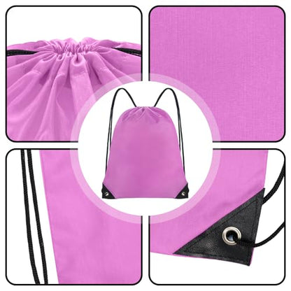 Grneric Drawstring Backpack Bulk 70Pcs String Backpack Drawstring Bags Cinch Bag Sackpack for Men Women Gym(Pink) - color: Pink