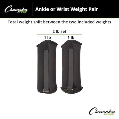 Champion Sports Soft Adjustable Ankle and Wrist Weights - size: 2 lbs.