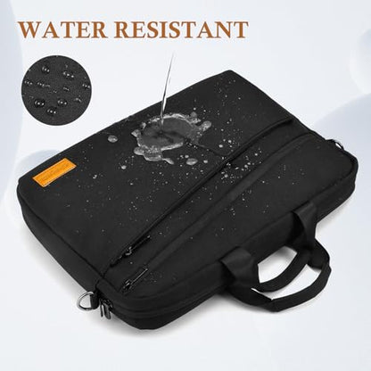 bagasin 17 17.3 inch Laptop Computer PC Shoulder Bag Carrying Case, Water-Repellent Fabric Briefcase, Lightweight Toploader, Business Casual or School - color: Black, size: 17-17.3