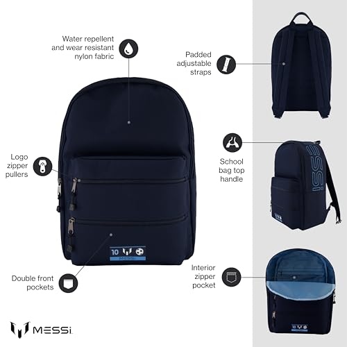Messi Lifestyle Backpack, Bookbag with Pockets & Adjustable Straps