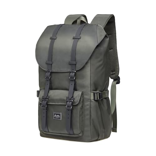 KAUKKO Travel Laptop Backpack Outdoor Rucksack Casual Backpack Fits 15.6"(Nylon Green) - color: Nylon Armygreen, size: Large