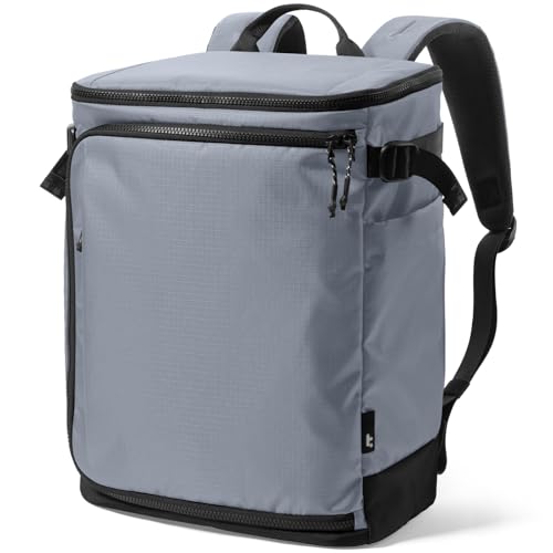 tomtoc 23L-28L Expandable Travel Backpack, Underseat Flight Approved Personal Item for Ryanair Southwest Frontier JetBlue, Lightweight Carry-on Luggage, Water-resistant Business Rucksack Weekender Bag - color: Silver Gray