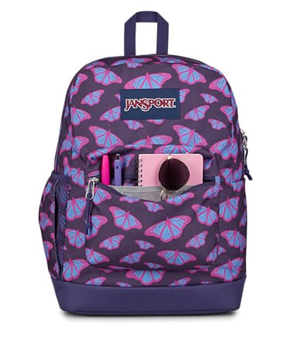 JanSport Cross Town Plus Backpack - Large Main Compartment, Side Water Bottle Pocket, 15-Inch Padded Laptop Sleeve - Flutter By Purple - color: Flutter By Purple