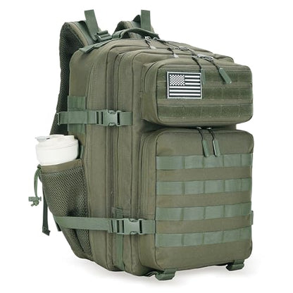 Lovelinks21 45L Tactical Assault Backpack 3 day assault pack with Molle Waterproof backpack Rucksack for Tactical Backpacks (Army green) - color: Army Green