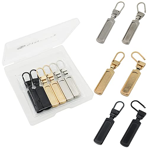 SINCCO 6 Pcs Zipper Pull Replacement, Universal Zipper Pull Tab Fixer Metal Zipper Head Handle Mend Repair Kit for Jacket Purse Backpack Luggage Boot, Multicolor - color: Multicolor