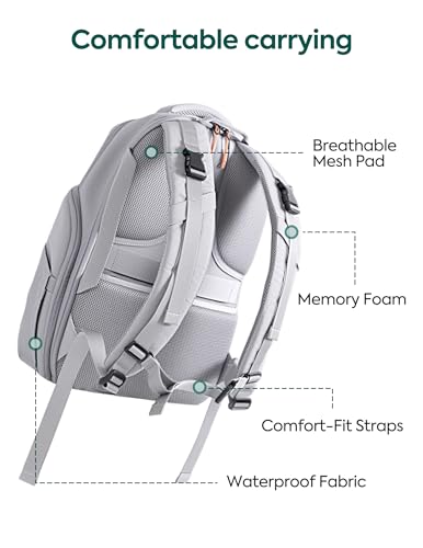Babelio Grid Wizard Diaper Bag Backpack - Multi Function Waterproof Diaper Bag, Travel Essentials Baby Bag with 4 Individual Organizers, Insulated Bottle Holders, Baby Shower Gifts, Grey - color: Grey, size: Upgraded - 20L