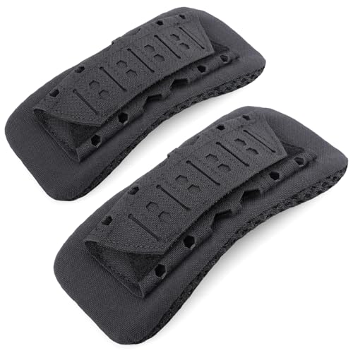 WYNEX Shoulder Strap Pad for Vest Carrier, 2 Pack Tactical Plate Shoulder Pads Strap Cushion Vest Accessories Shoulder Pads Soft Mesh Pads with Tactical Gear for Men - color: Black