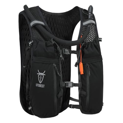 UTOBEST 10L Running Hydration Vest with 2L Bladder – Lightweight Trail Running Vest for Women & Men, Adjustable Marathon Backpack for Running - color: Black (with 2L Bladder), size: SM (Chest Size:30-35inch)