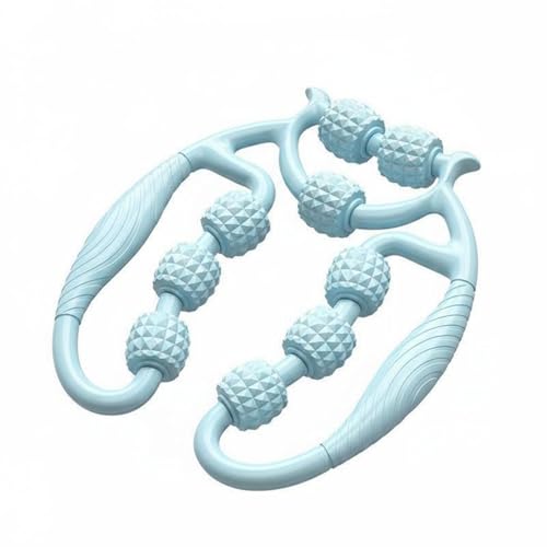 Circular Leg 9 Separate Rollers Leg Roller 360 Degree Massage Clamp Design for Athletes, Runners, Post-Workout, Home Gym, Sky Blue - color: Sky Blue