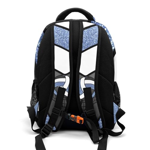 Volleyball Blue Print Personalized School Backpack Waterproof Laptop Bag for Woman Man - color: Muilti 10