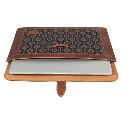 Londo Leather Sleeve Compatible with MacBook Pro 16 & MacBook Pro 15 Inch (M5, M4, M3, M2, M1, Pro, Max), Premium Top Grain Leather Laptop Bag, 2020 to 2026 Models - color: Cinnamon, size: 15-16 inches