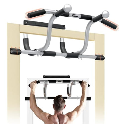 Yes4All Heavy Duty Wall Mounted Pull Up Bar, Over Door Pull Up Bar for Doorway, Multi Grip Chin Up Bar, Sturdy Strength Training Bars & Durable Gym Bar for Home Exercise - style: Elevated Doorway Pull Up Bar
