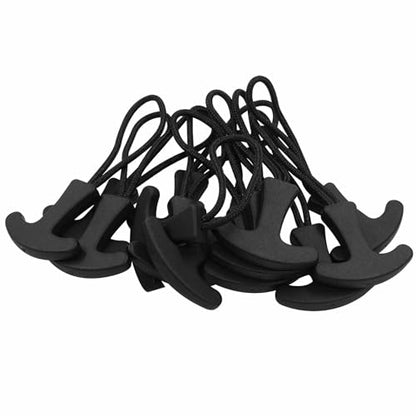 Kemcatui 20 Pack T-Shaped Zipper Pull Tab, Soft Nylon Black Zipper Pull Extender for Backpack Luggage Handbag Purse, Repair Replacement Parts