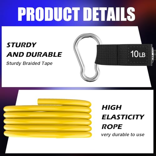 VEICK Resistance Bands, One Single Exercise Bands, Workout Bands Resistance Training for Home Workouts Fitness Pilates - color: Yellow(10LBS) + Handles