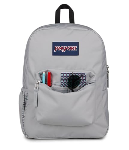 JanSport Cross Town Backpack - Simple Bag for Everyone with 1 Main Compartment, Front Utility Pocket - Premium Class Accessories - Grounded Grey - color: Grounded Grey