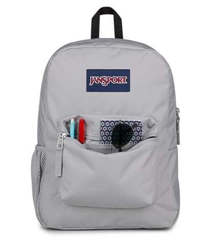 JanSport Cross Town Backpack - Simple Bag for Everyone with 1 Main Compartment, Front Utility Pocket - Premium Class Accessories - Grounded Grey - color: Grounded Grey