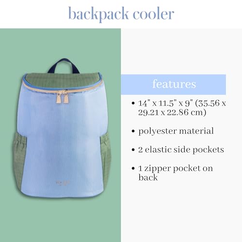 kate spade new york Insulated Backpack Cooler Large Capacity, Portable Soft Cooler Bag for Picnics, Beach, Pool, Hiking (Petite Stripe)
