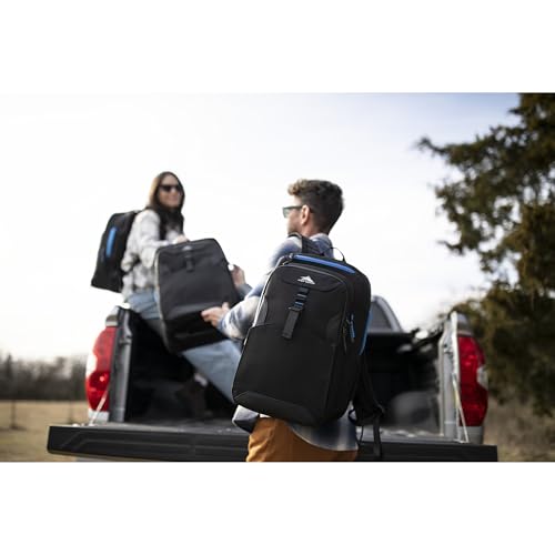 High Sierra Hi-Life 3-in-1 Convertible Backpack - Features Removable Daypack, Stack-It Strap, Adjustable Sternum Strap, Fleeced Pocket For Scratch Protection, Dual Water Bottle Pockets - Black/Blue - color: Black/Blue