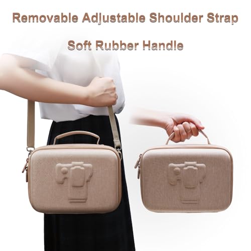 Camera Case Bag Compatible with Canon EOS Rebel T7/R50/R6 Mark II/R100/R50 V/T6/R8/R10/R5 Mark II/RP/R7/5D Mark IV/SL3/R5/T100 DSLR SLR Camera, Len and Tripod with 4 Dividers and Shoulder Strap, Beige - color: Beige, size: Small