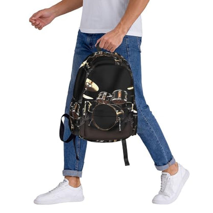 Cool Drum Set Travel Backpack for Men Women 15.6 inch Laptop Backpack Casual Daypack for Weekender - color: Cool Drum Set