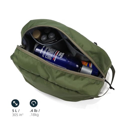 Travel Toiletry Bag 5L, Compact Travel Organizer with Waterproof TPU Wet/Dry Compartment - color: Medium Olive, size: 5L